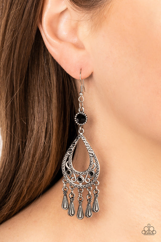 Viva la DIVA - Black Earrings - Paparazzi Accessories - Alies Bling Bar