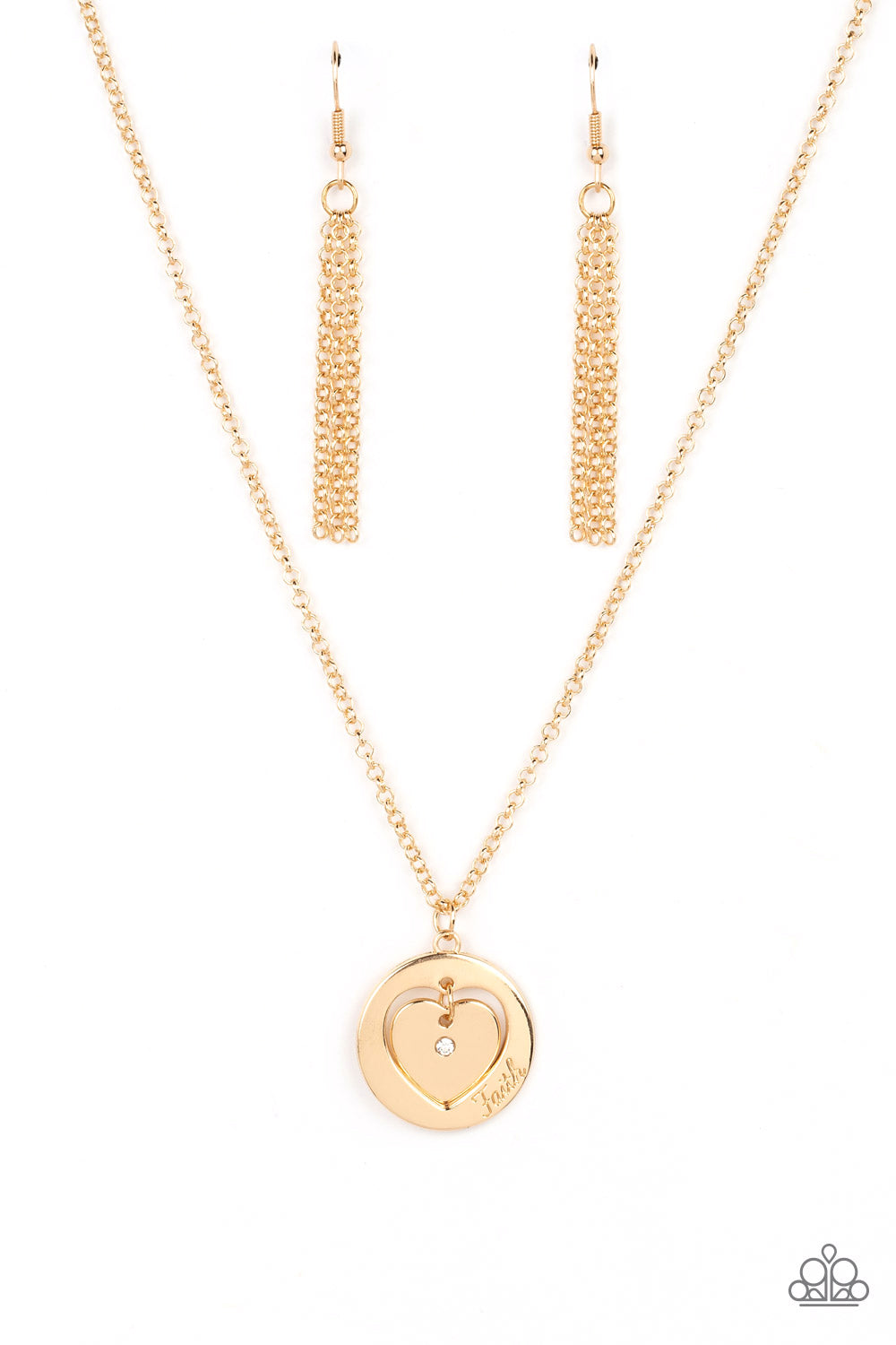 Heart Full of Faith - Gold Necklace - Paparazzi Accessories - Alies Bling Bar