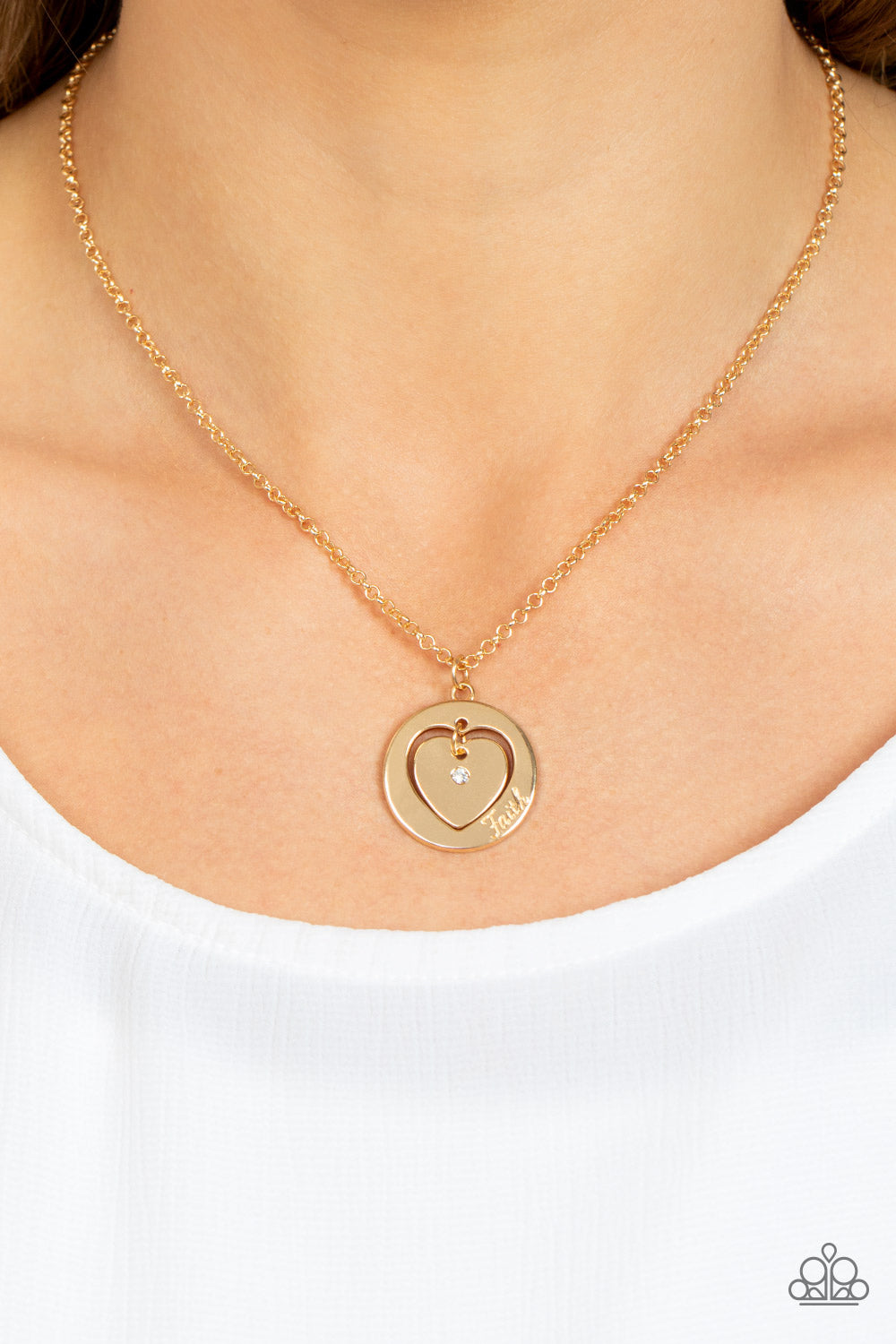 Heart Full of Faith - Gold Necklace - Paparazzi Accessories - Alies Bling Bar