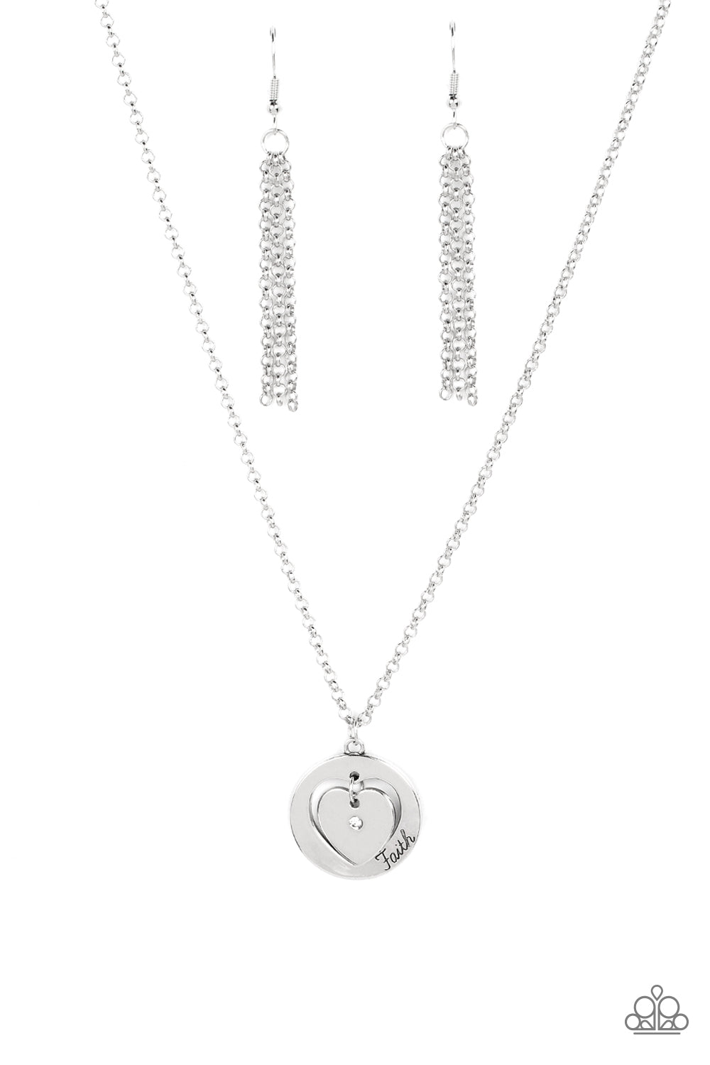 Heart Full of Faith - White Necklace - Paparazzi Accessories - Alies Bling Bar