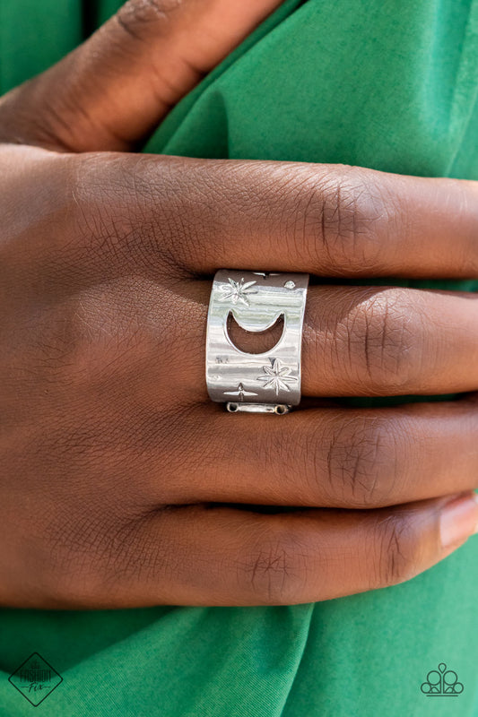 Paparazzi - Lunar Levels - Silver Ring - August 2022 Fashion Fix