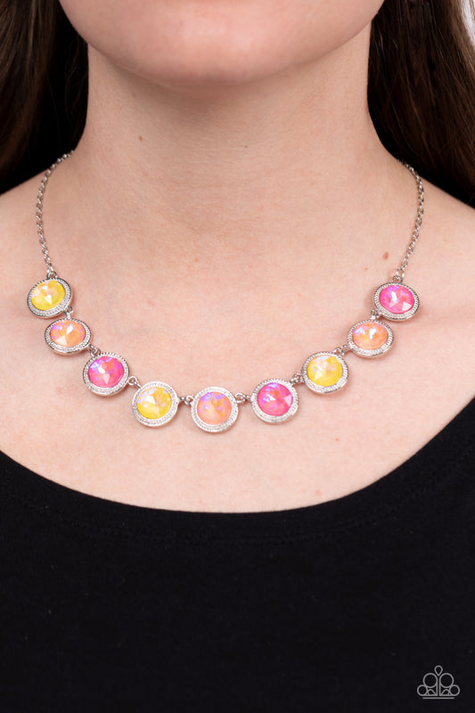 Queen of the Cosmos - Yellow Necklace - Paparazzi Accessories