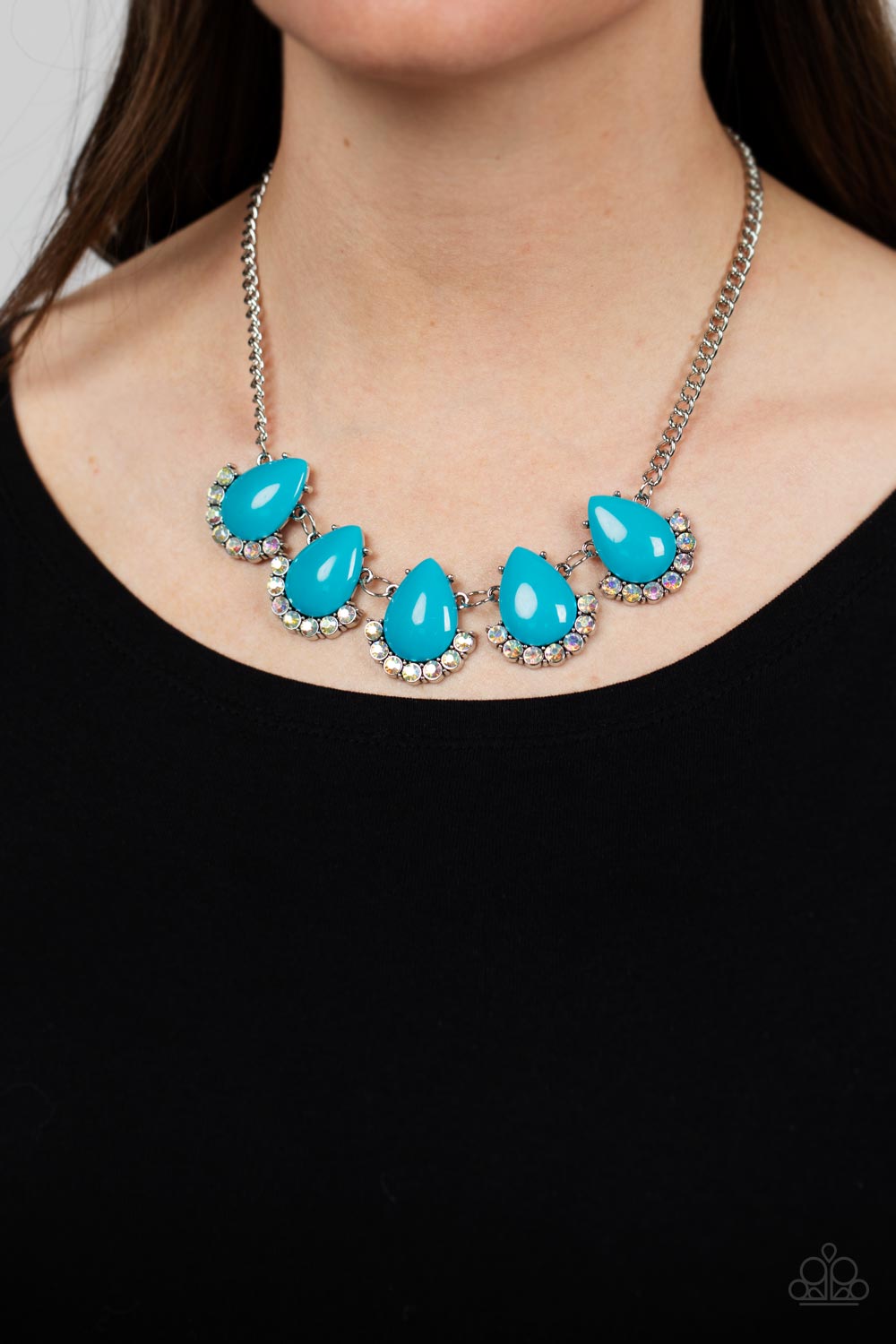 Ethereal Exaggerations - Blue Necklace  - Paparazzi Accessories - Alies Bling Bar