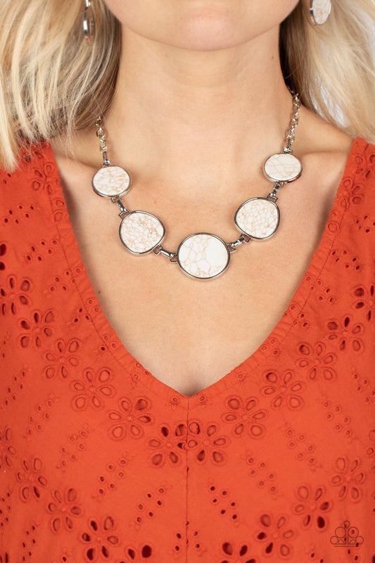 Paparazzi - Santa Fe Flats - White Necklace - Alies Bling Bar