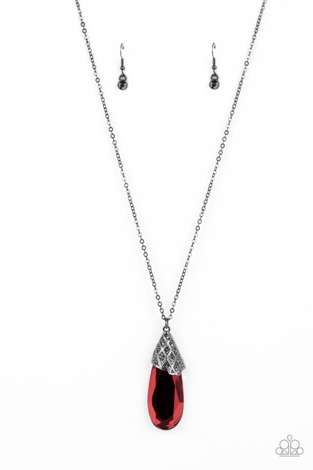 Dibs on the Dazzle - Red Necklace - Paparazzi Accessories - Alies Bling Bar