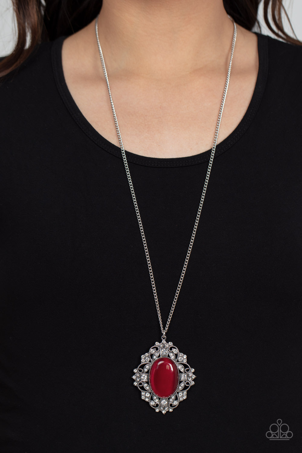 Dream Board Dazzle - Red Necklace  - Paparazzi Accessories - Alies Bling Bar