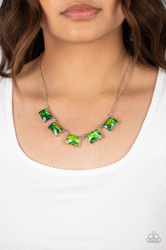 Opalescent Oblivion - Green - Necklace - Paparazzi Accessories
