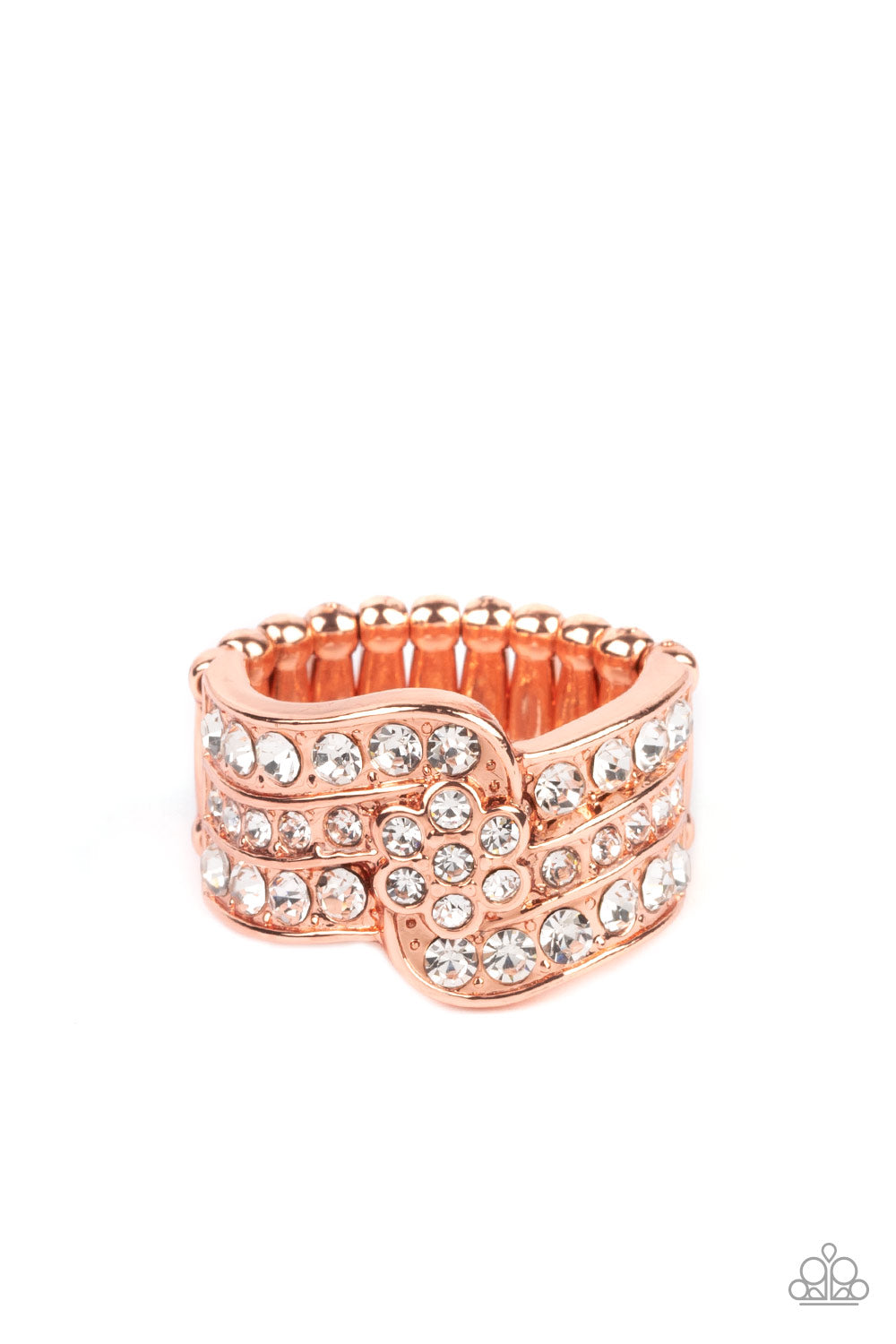 No Flowers Barred - Copper Ring - Paparazzi Accessories - Alies Bling Bar