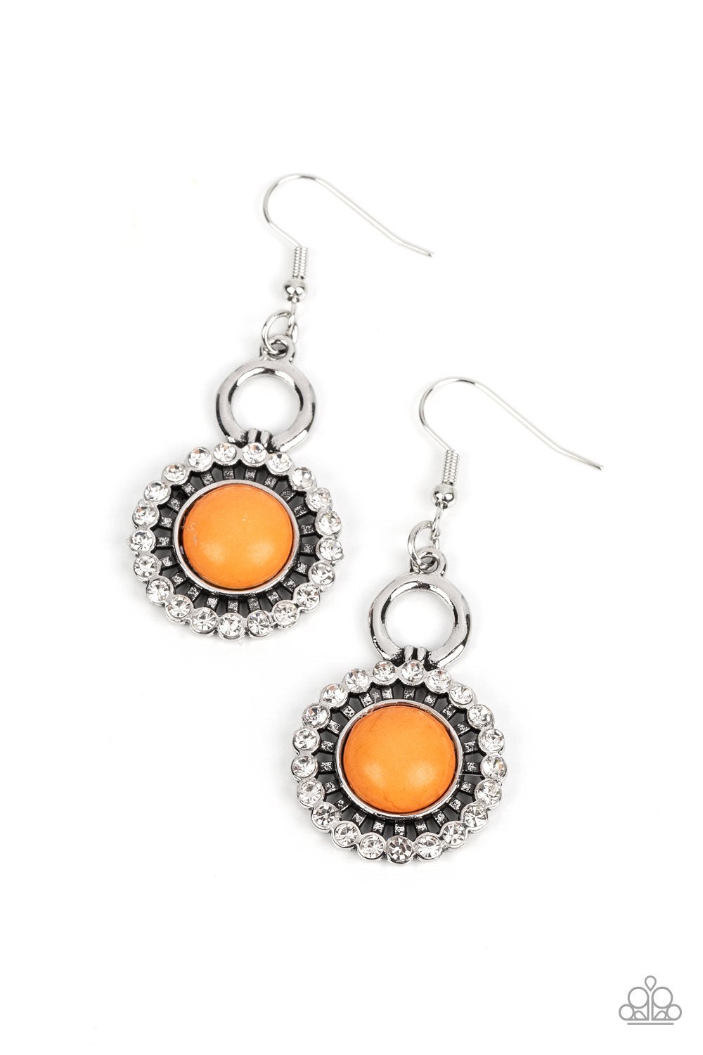 Mojave Mogul - Orange Earrings - Paparazzi Accessories - Alies Bling Bar