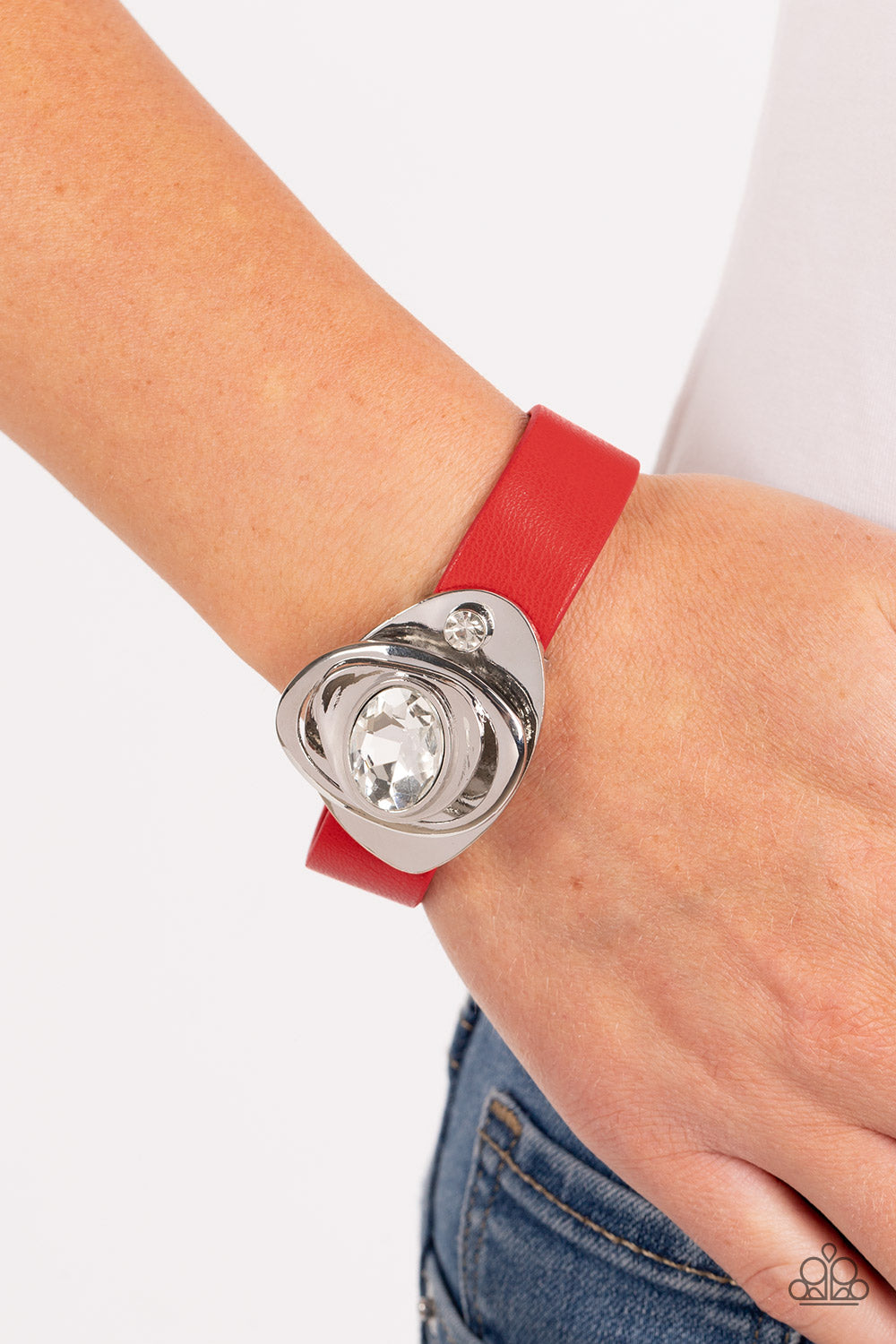 Pasadena Prairies - Red Bracelet - Paparazzi Accessories - Alies Bling Bar