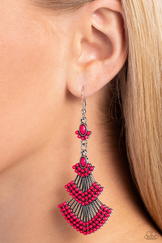 Eastern Expression - Pink Earrings - Paparazzi Accessories - Alies Bling Bar