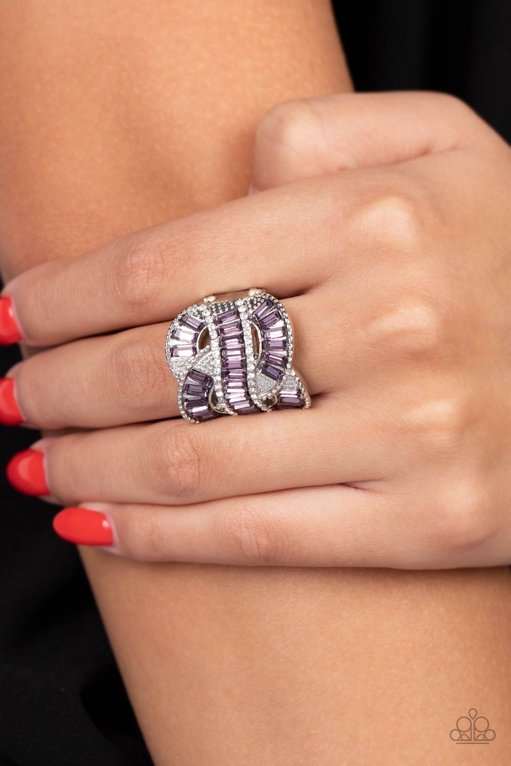 Six-Figure Flex - Purple Ring- Paparazzi Accessories - Alies Bling Bar