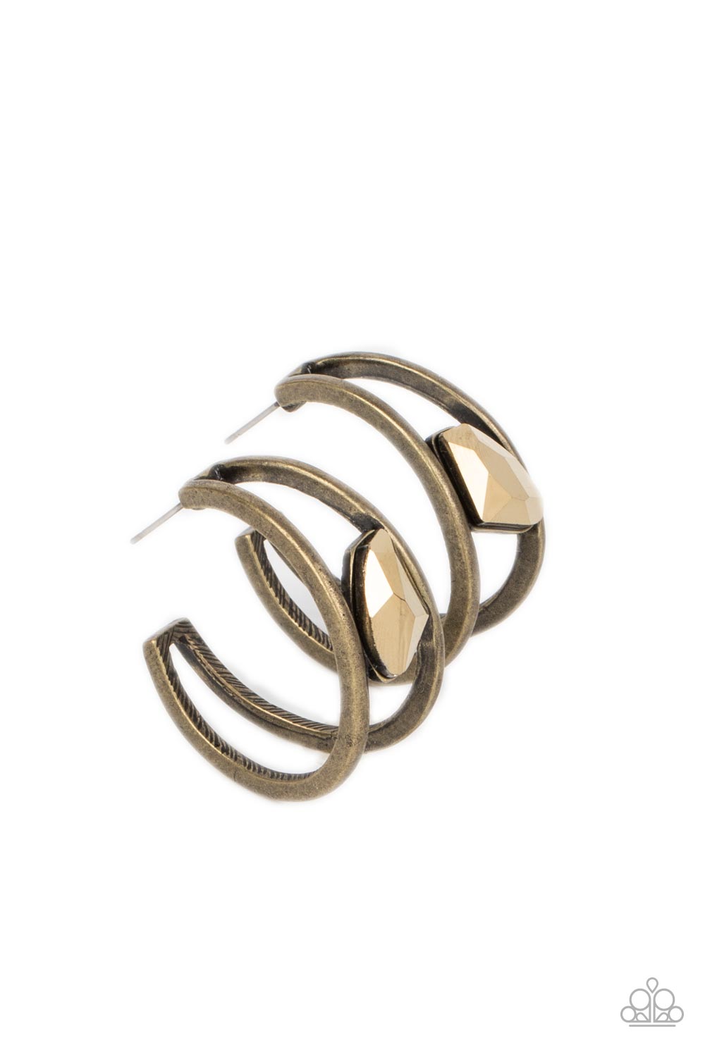Unrefined Reverie - Brass Earrings- Paparazzi Accessories - Alies Bling Bar