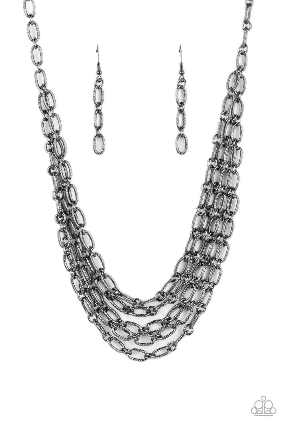 House of CHAIN - Black Necklace - Paparazzi Accessories - Alies Bling Bar