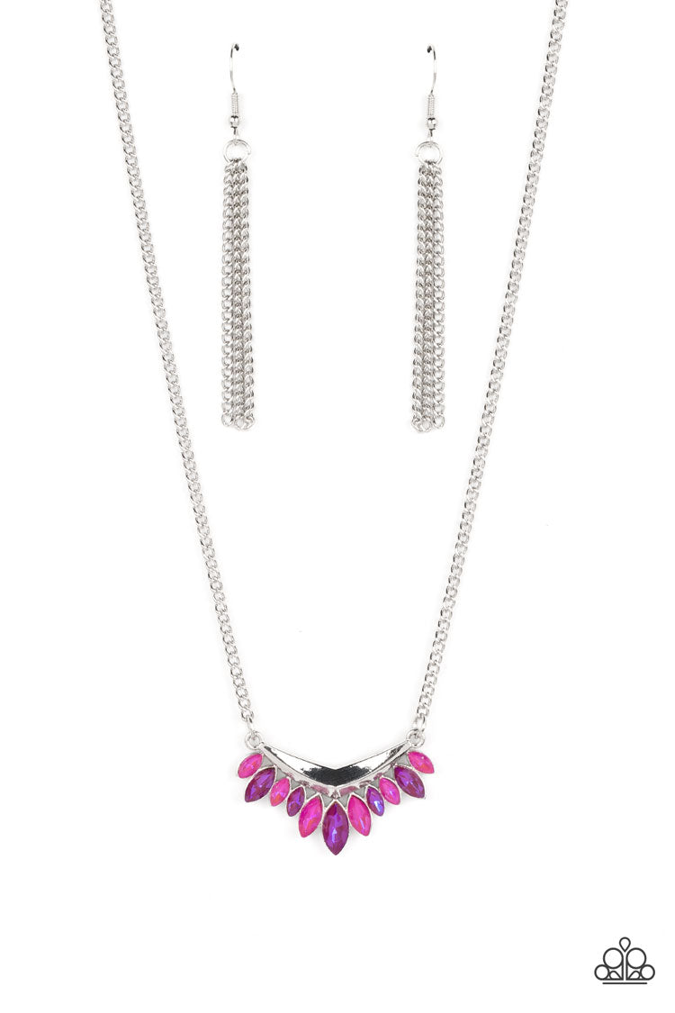 Flash of Fringe - Pink Necklace - Paparazzi Accessories - Alies Bling Bar