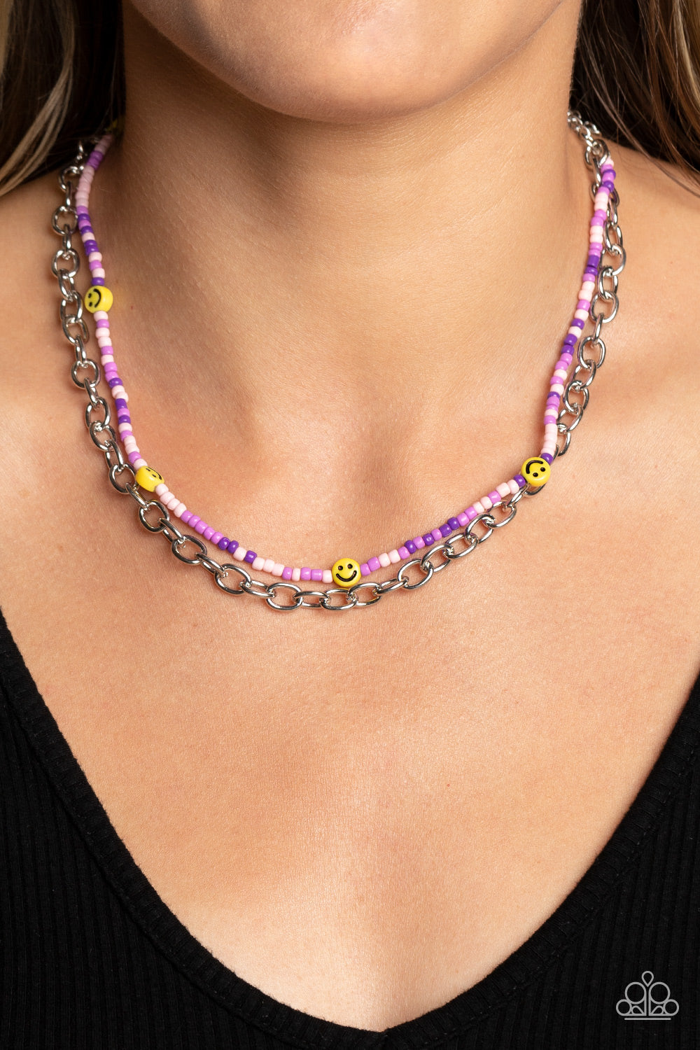 Happy Looks Good on You - Purple Necklace - Paparazzi Accessories - Alies Bling Bar