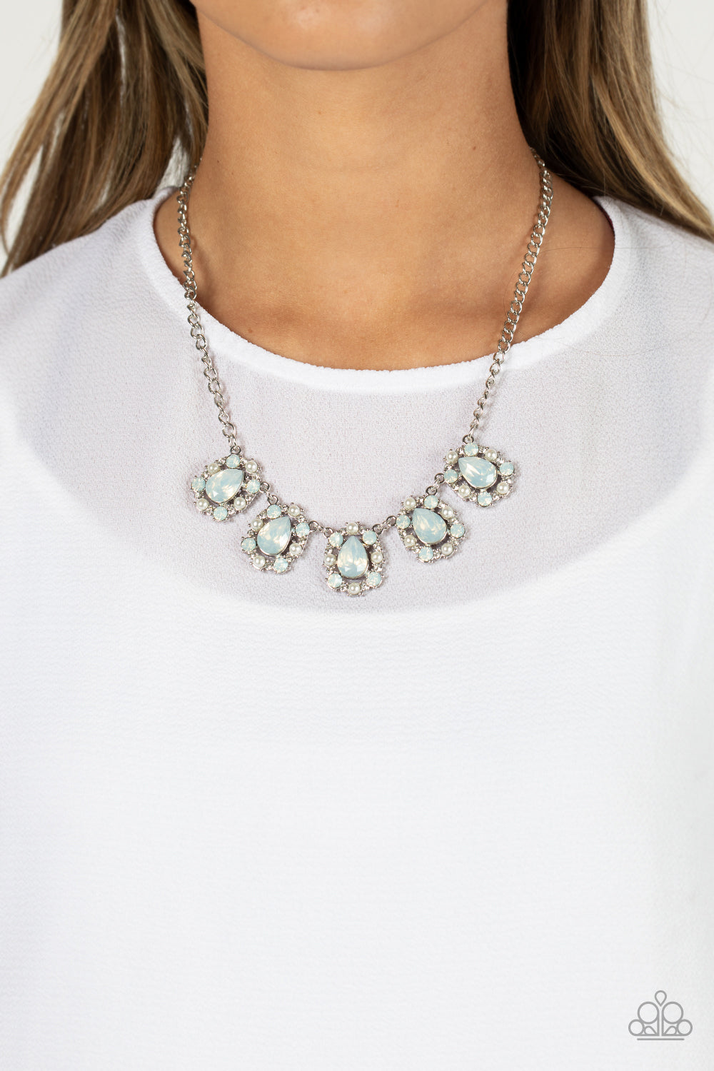 Pearly Pond - White Necklace - Paparazzi Accessories - Alies Bling Bar