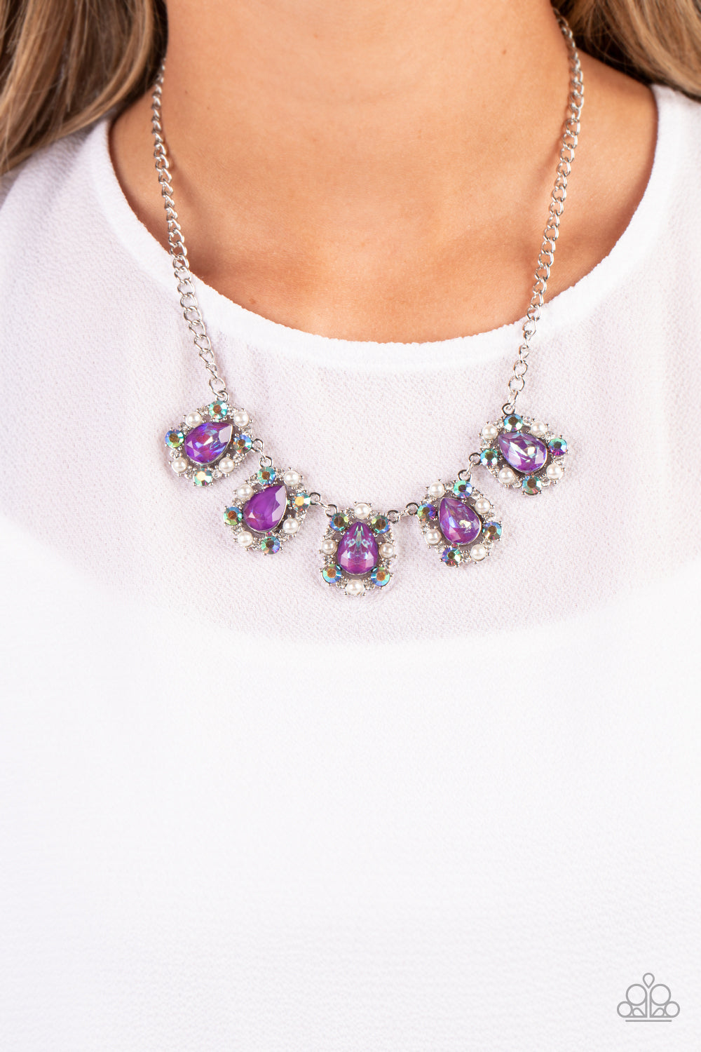 Pearly Pond - Purple Necklace - Paparazzi Accessories - Alies Bling Bar
