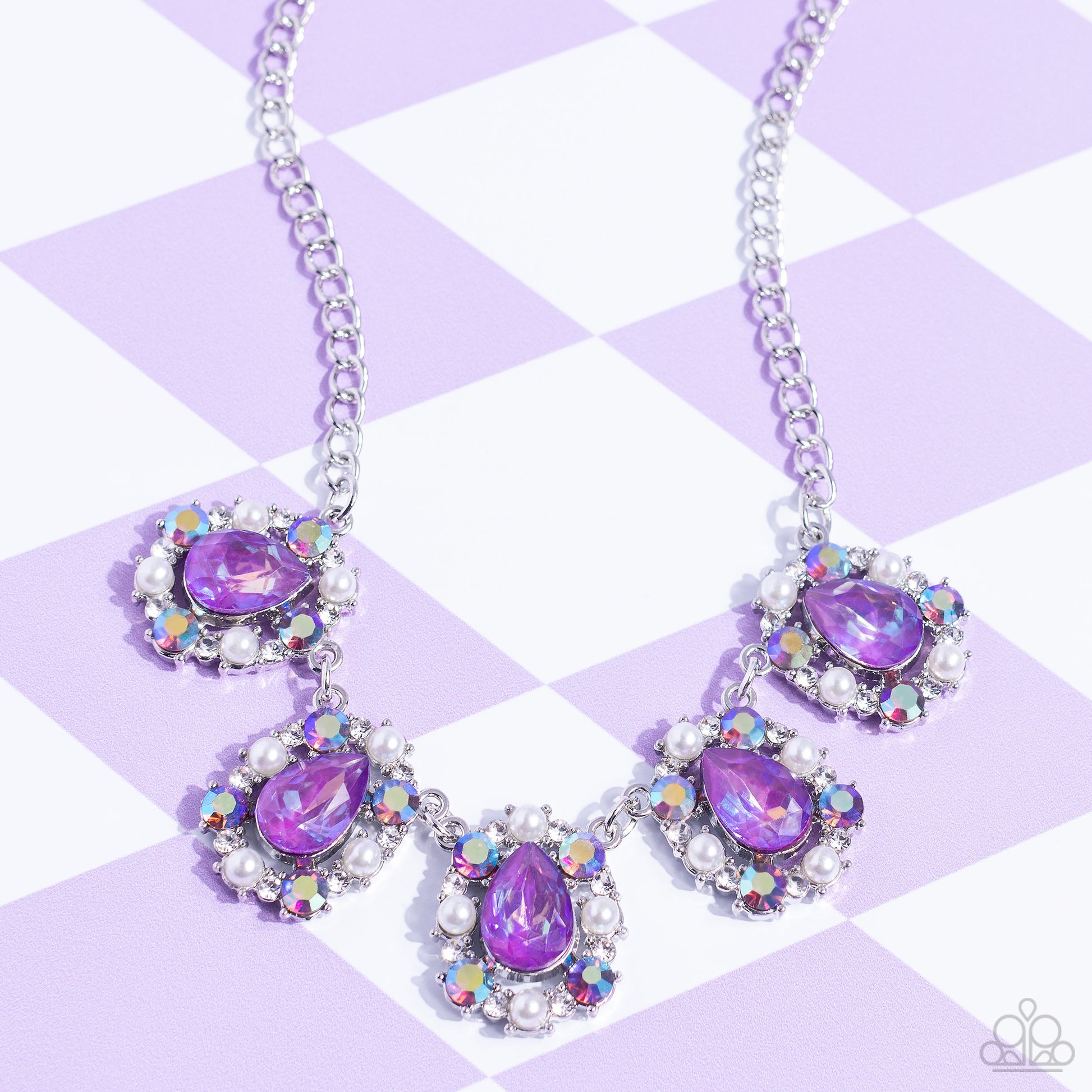 Pearly Pond - Purple Necklace - Paparazzi Accessories - Alies Bling Bar