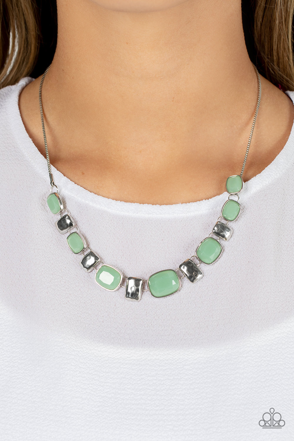 Polished Parade - Green Necklace - Paparazzi Accessories - Alies Bling Bar