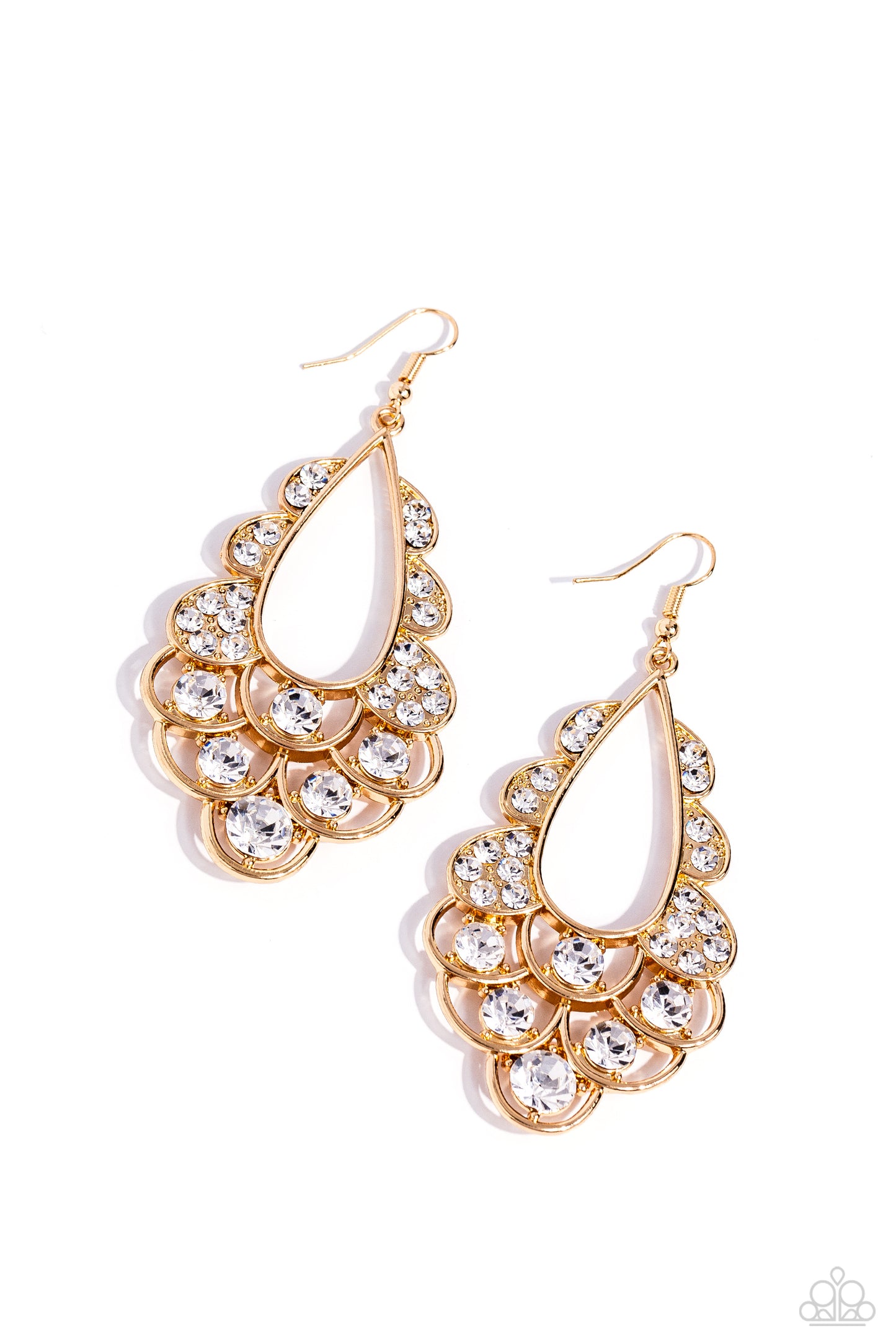 Majestic Masquerade - Gold Earrings - Paparazzi Accessories - Alies Bling Bar