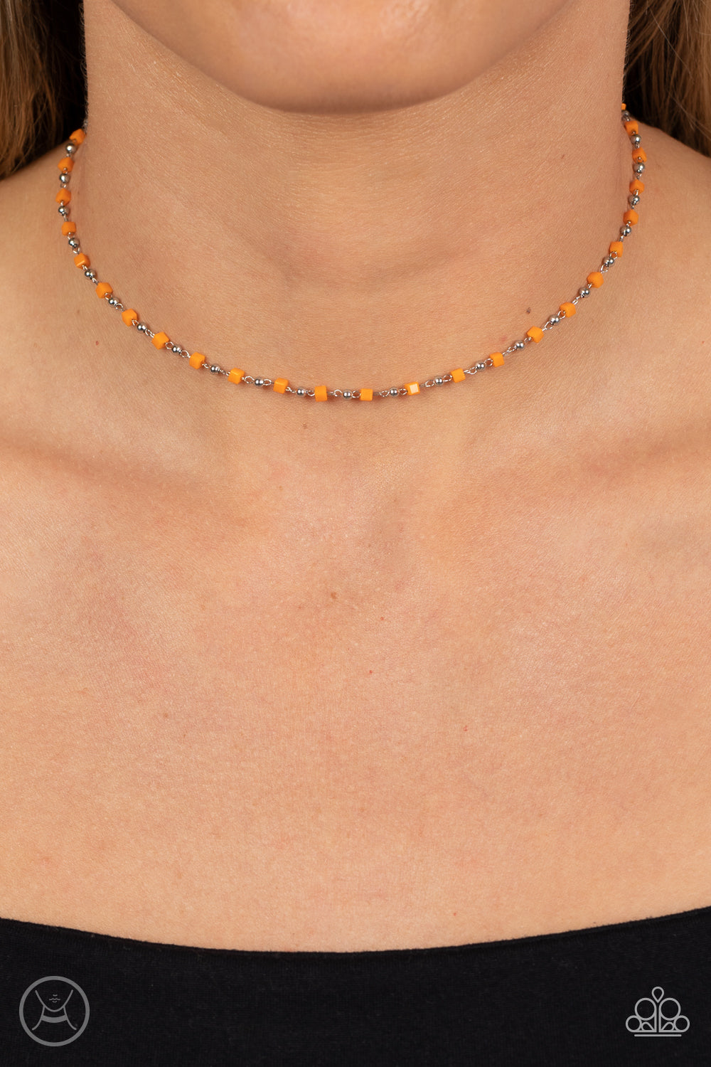 Neon Lights - Orange Necklace  - Paparazzi Accessories - Alies Bling Bar