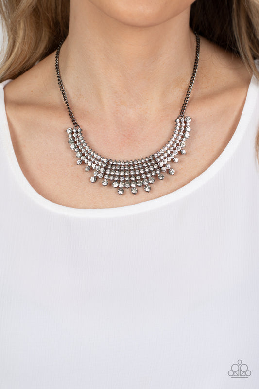 Shimmering Song - Black Necklace - Paparazzi Accessories - Alies Bling Bar