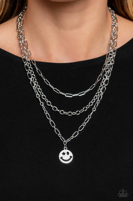 Winking Wanderer - Silver Necklace - Paparazzi Accessories
