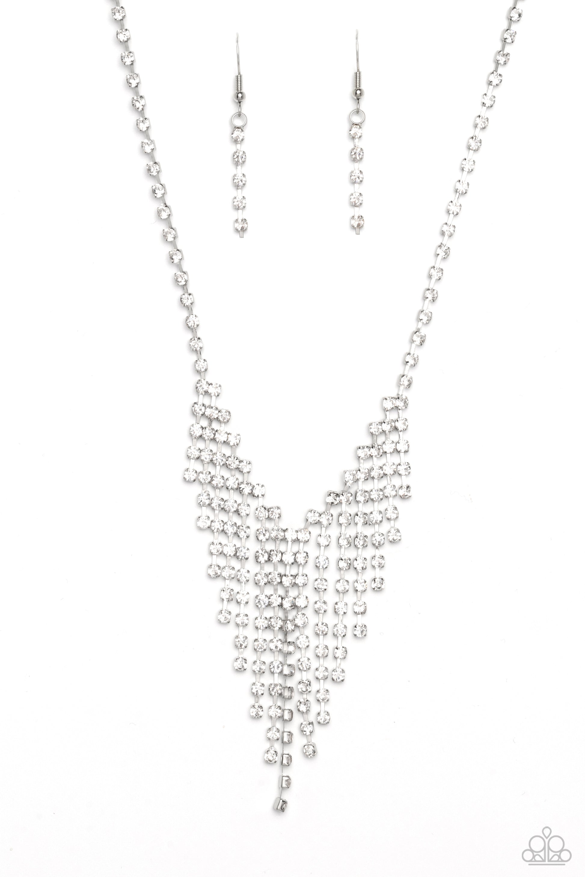 SHIMMER of Stars - White Necklace - Paparazzi Accessories - Alies Bling Bar