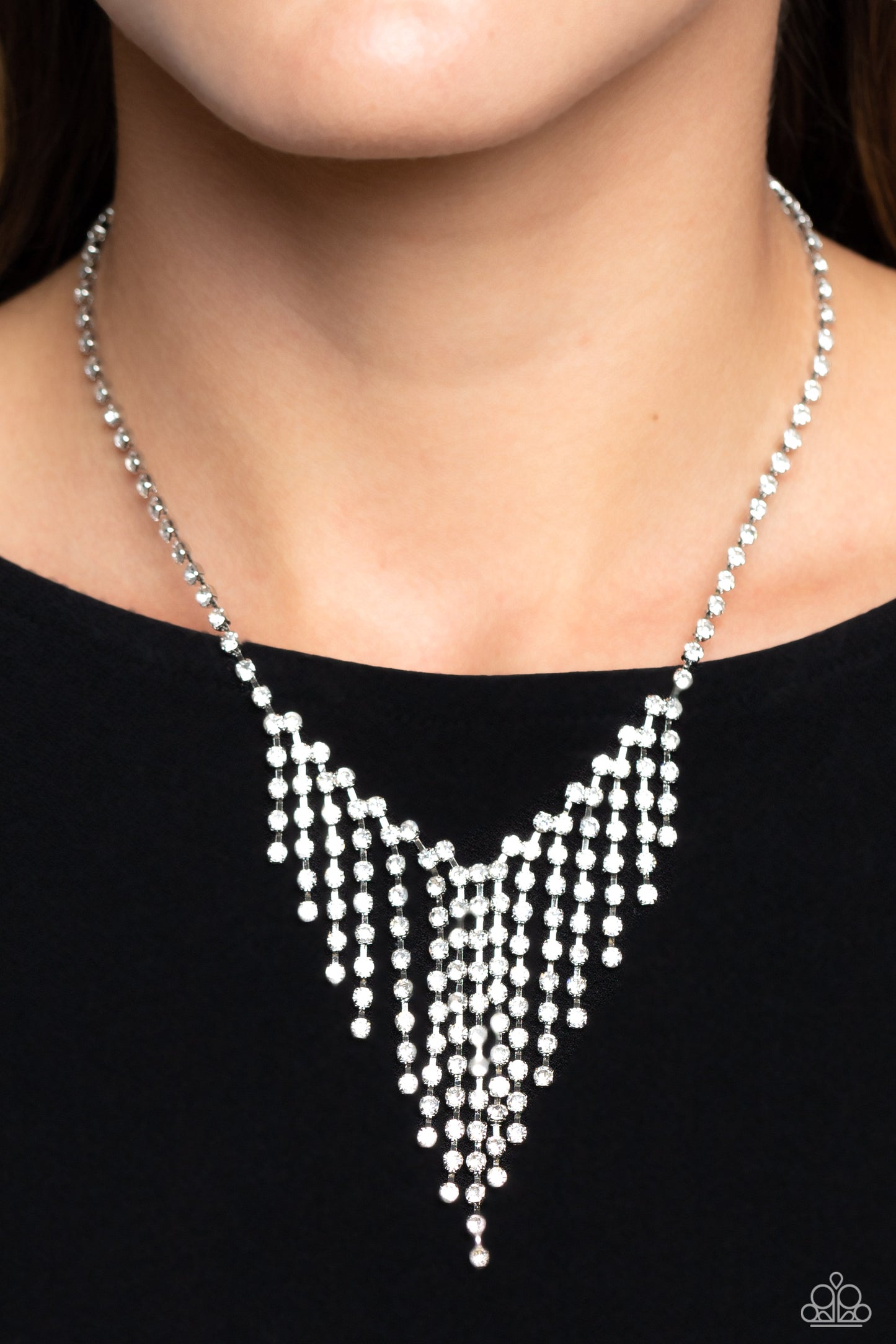 SHIMMER of Stars - White Necklace - Paparazzi Accessories - Alies Bling Bar