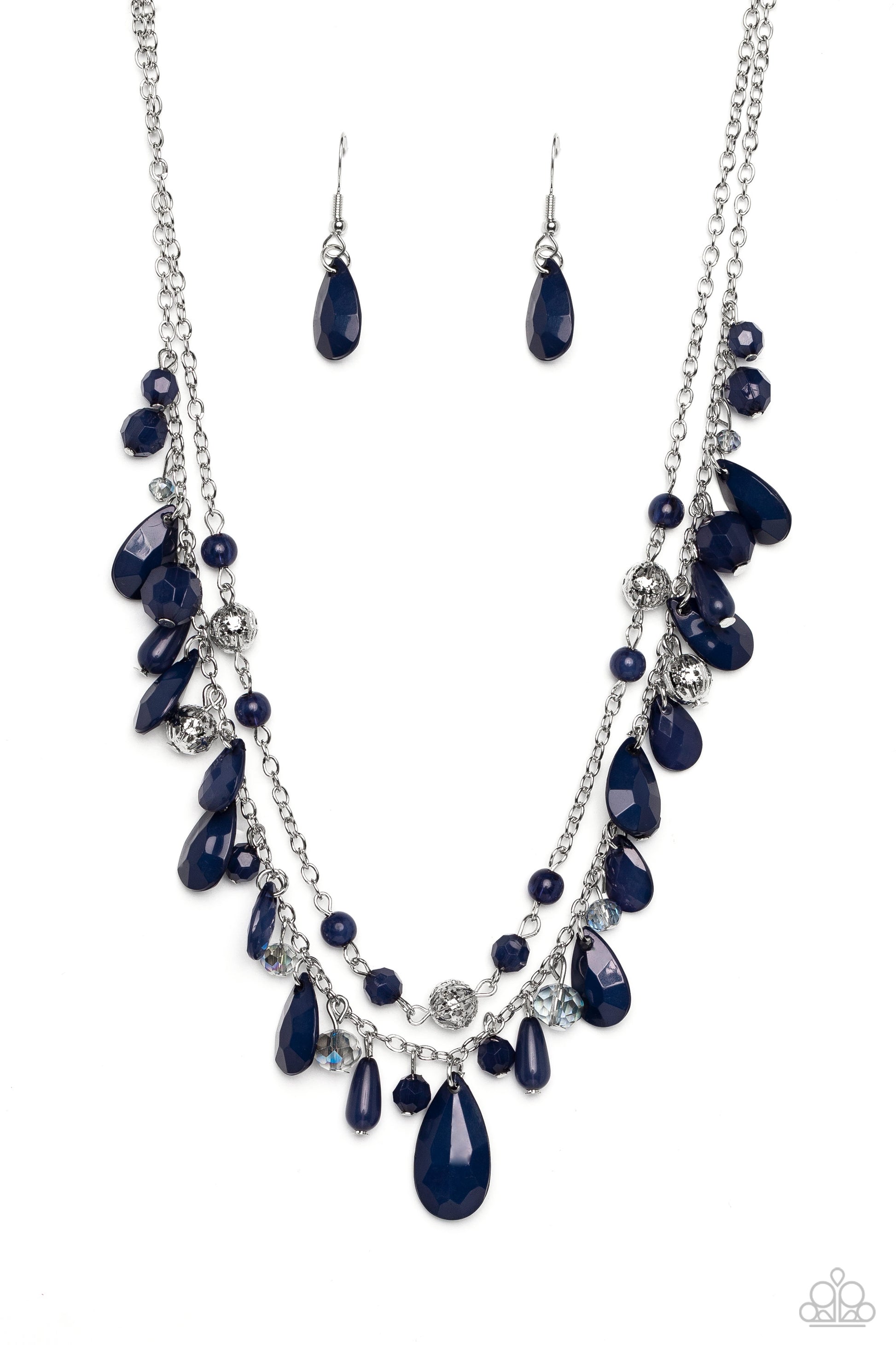 Flirty Flood - Blue Necklace  - Paparazzi Accessories - Alies Bling Bar