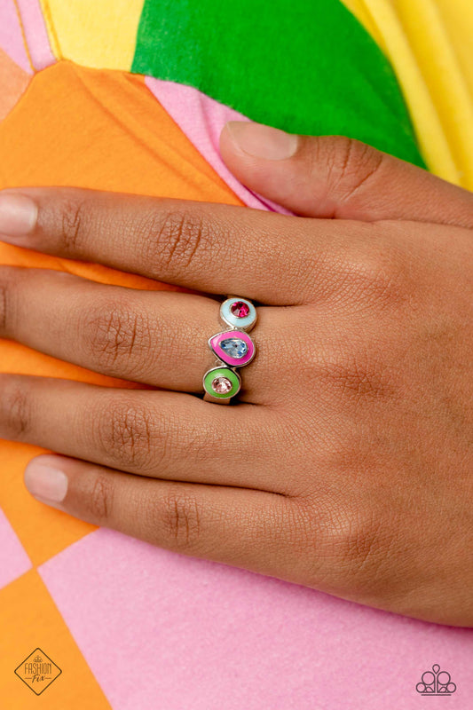 Colorblock Chic - Multi Ring  - Paparazzi Accessories - May 2023 Fashion Fix - Alies Bling Bar