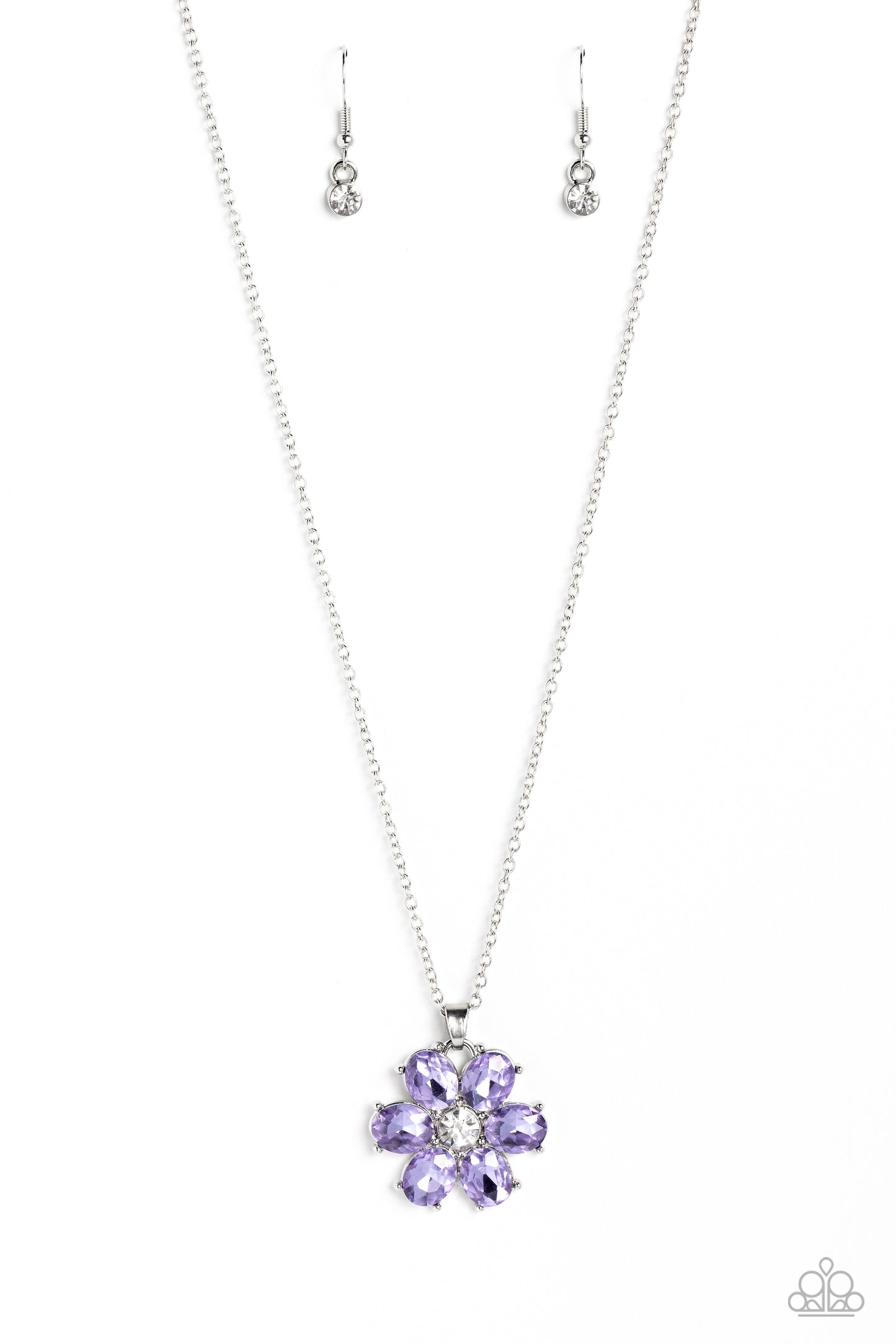 Fancy Flower Girl - Purple Necklace - Paparazzi Accessories - Alies Bling Bar