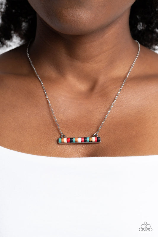 Barred Bohemian - Multi Necklace - Paparazzi Accessories - Alies Bling Bar