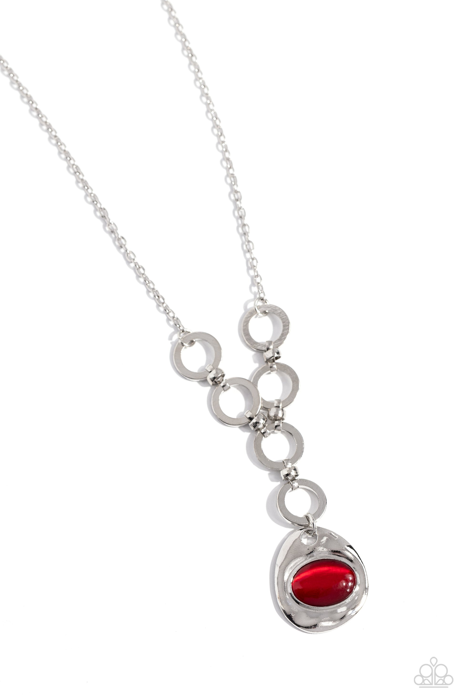 Get OVAL It - Red Necklace - Paparazzi Accessories - Alies Bling Bar