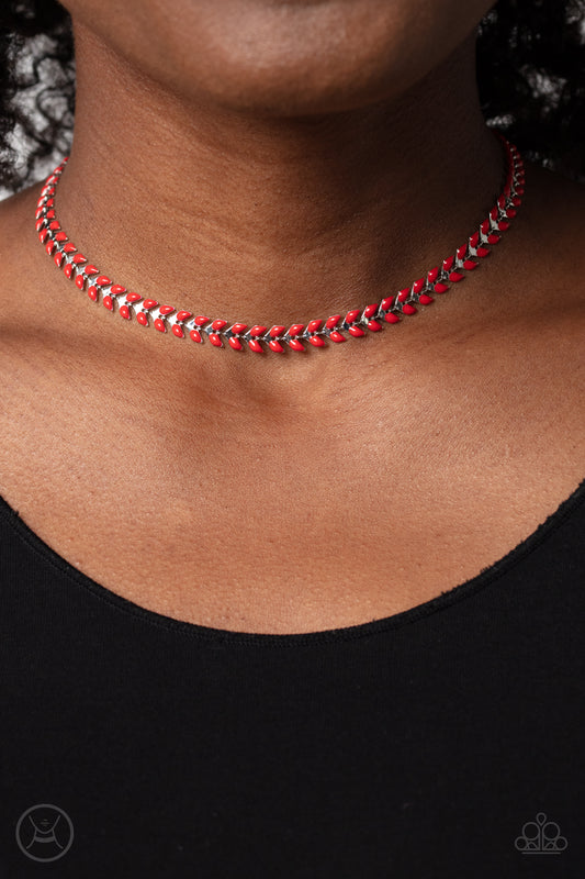 Grecian Grace - Red Necklace - Paparazzi Accessories - Alies Bling Bar