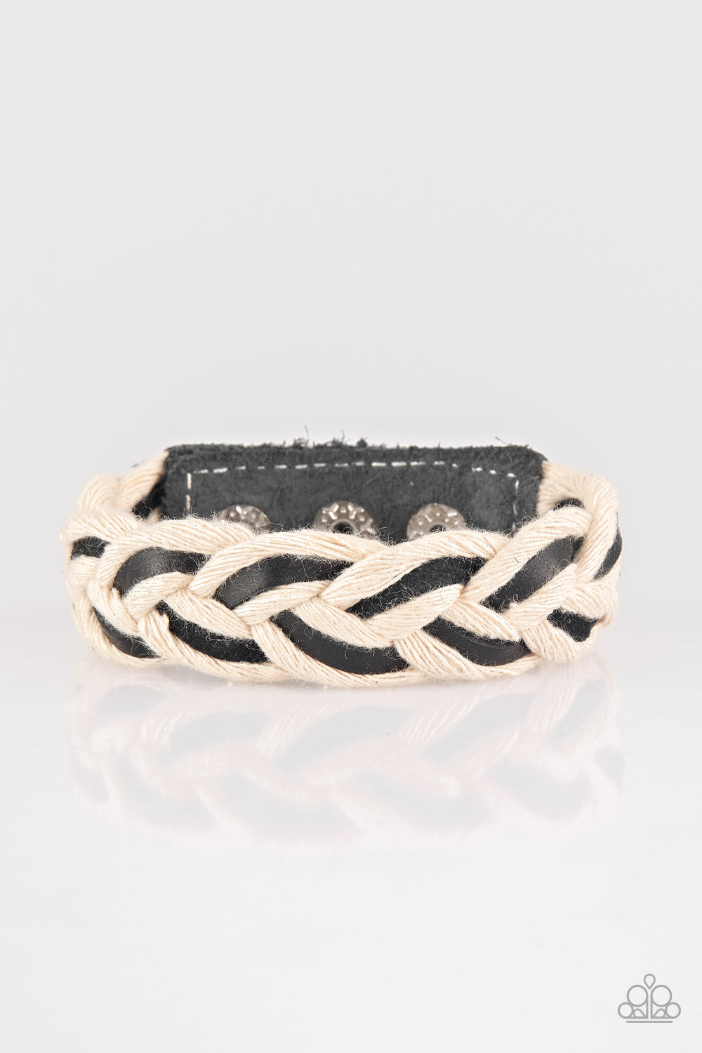 Outback Outlaw - Black & White Rope Urban Unisex Bracelet- Paparazzi Accessories - Alies Bling Bar