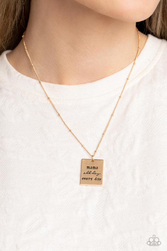 Mama MVP - Gold Necklace  - Paparazzi Accessories