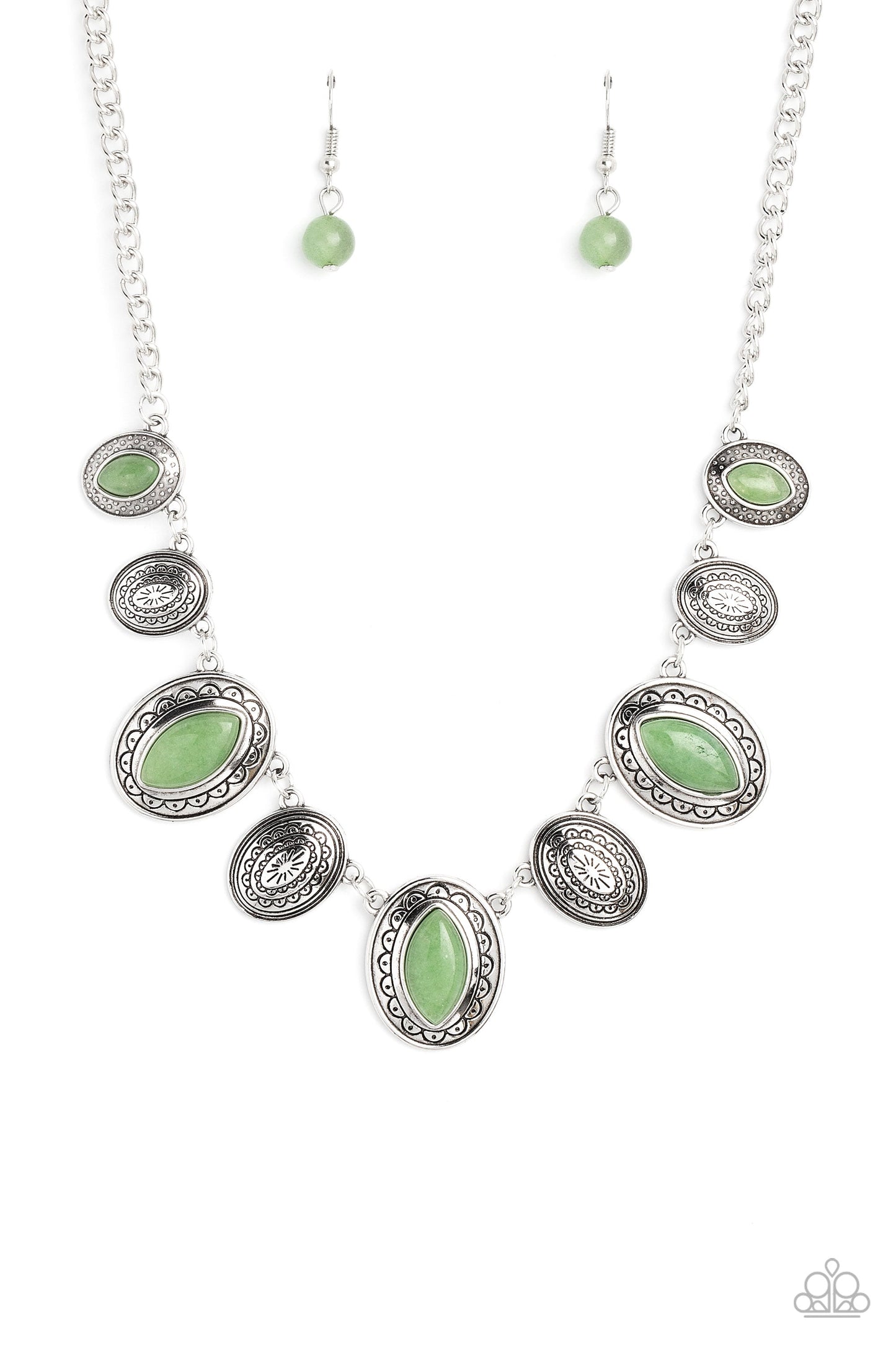 Textured Trailblazer - Green Necklace - Paparazzi Accessories - Alies Bling Bar