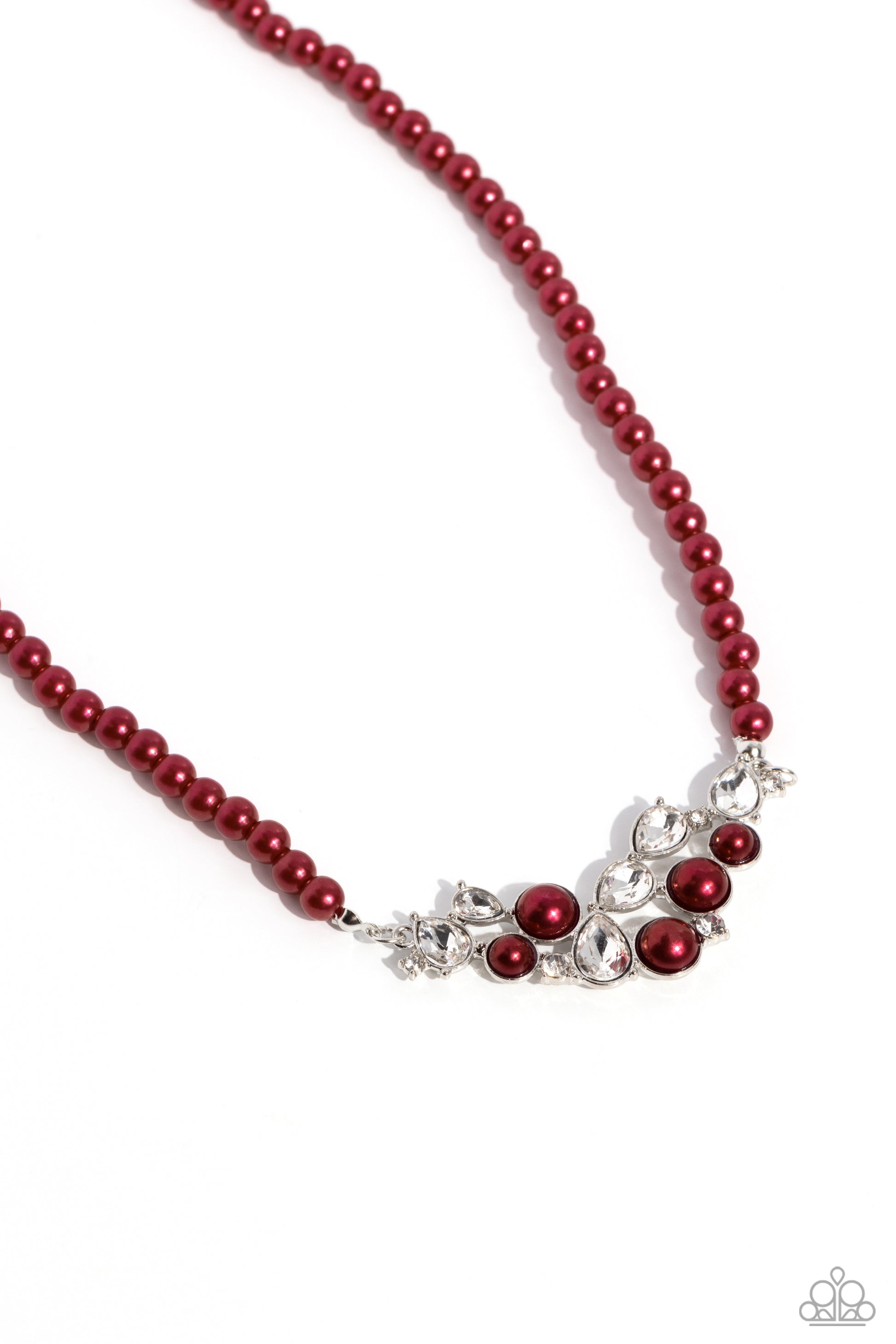 Pampered Pearls - Red Necklace - Paparazzi Accessories - Alies Bling Bar