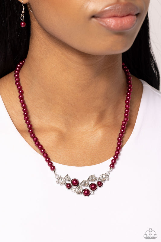 Pampered Pearls - Red Necklace - Paparazzi Accessories - Alies Bling Bar