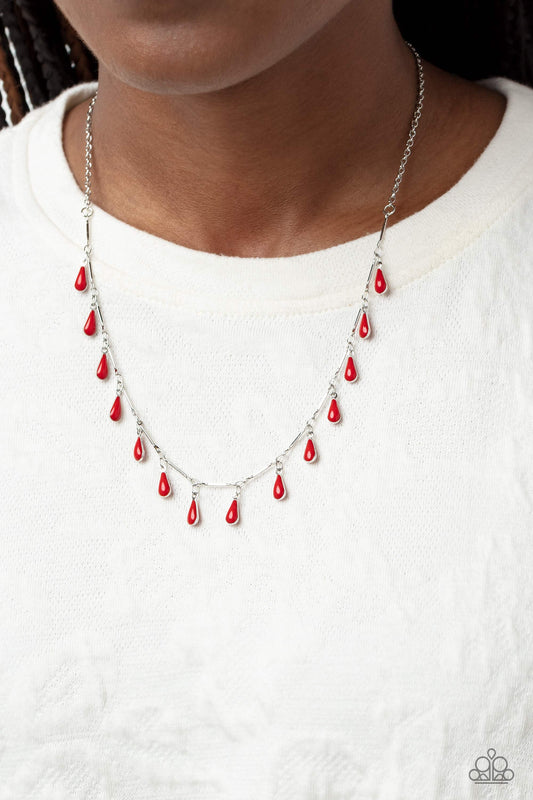 Drop-Dead Dance - Red Necklace - Paparazzi Accessories - Alies Bling Bar