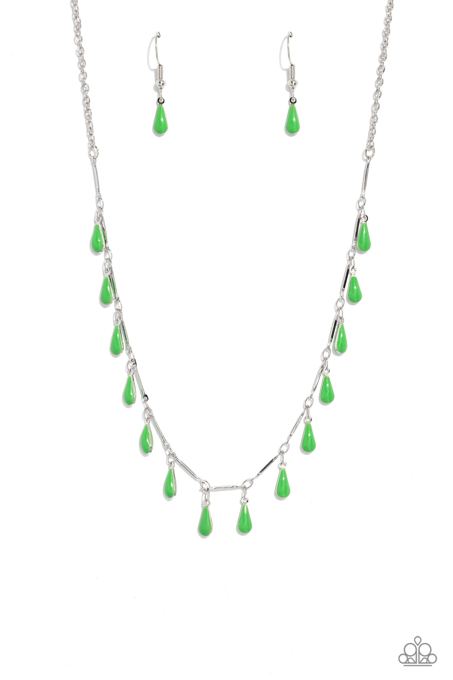 Drop-Dead Dance - Green Necklace - Paparazzi Accessories - Alies Bling Bar