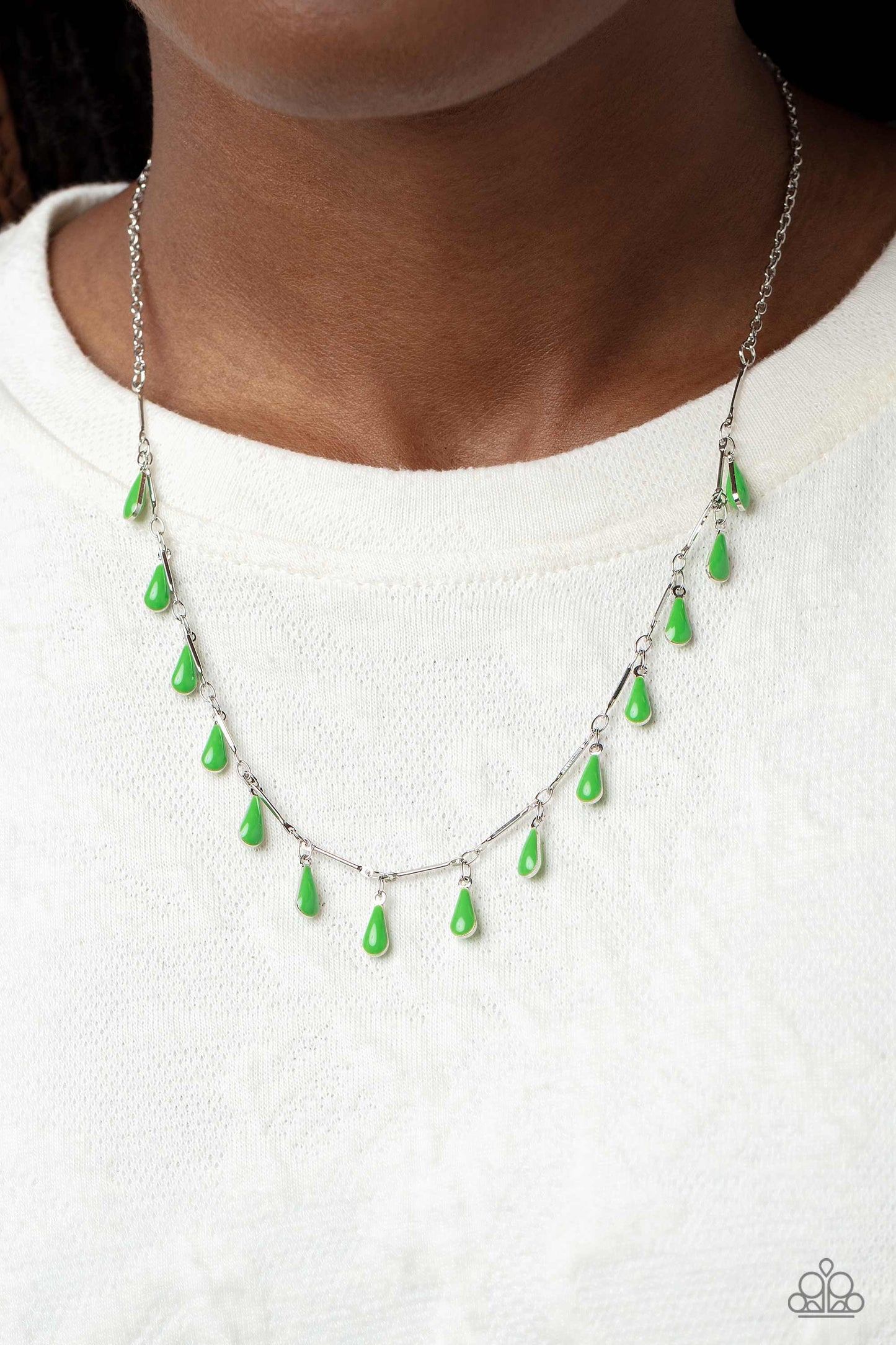 Drop-Dead Dance - Green Necklace - Paparazzi Accessories - Alies Bling Bar