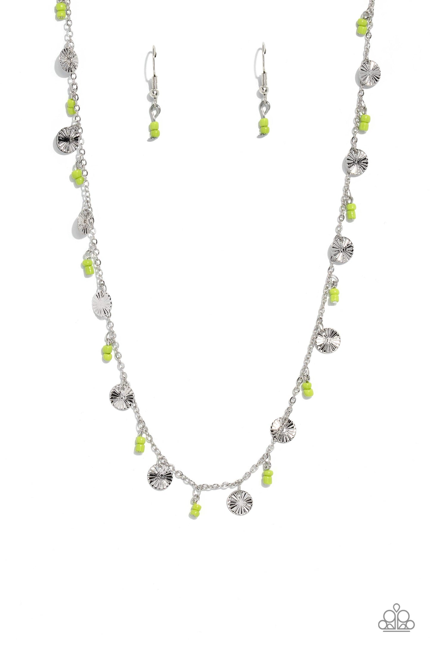 Sand Dollar Sass - Green Necklace - Paparazzi Accessories - Alies Bling Bar