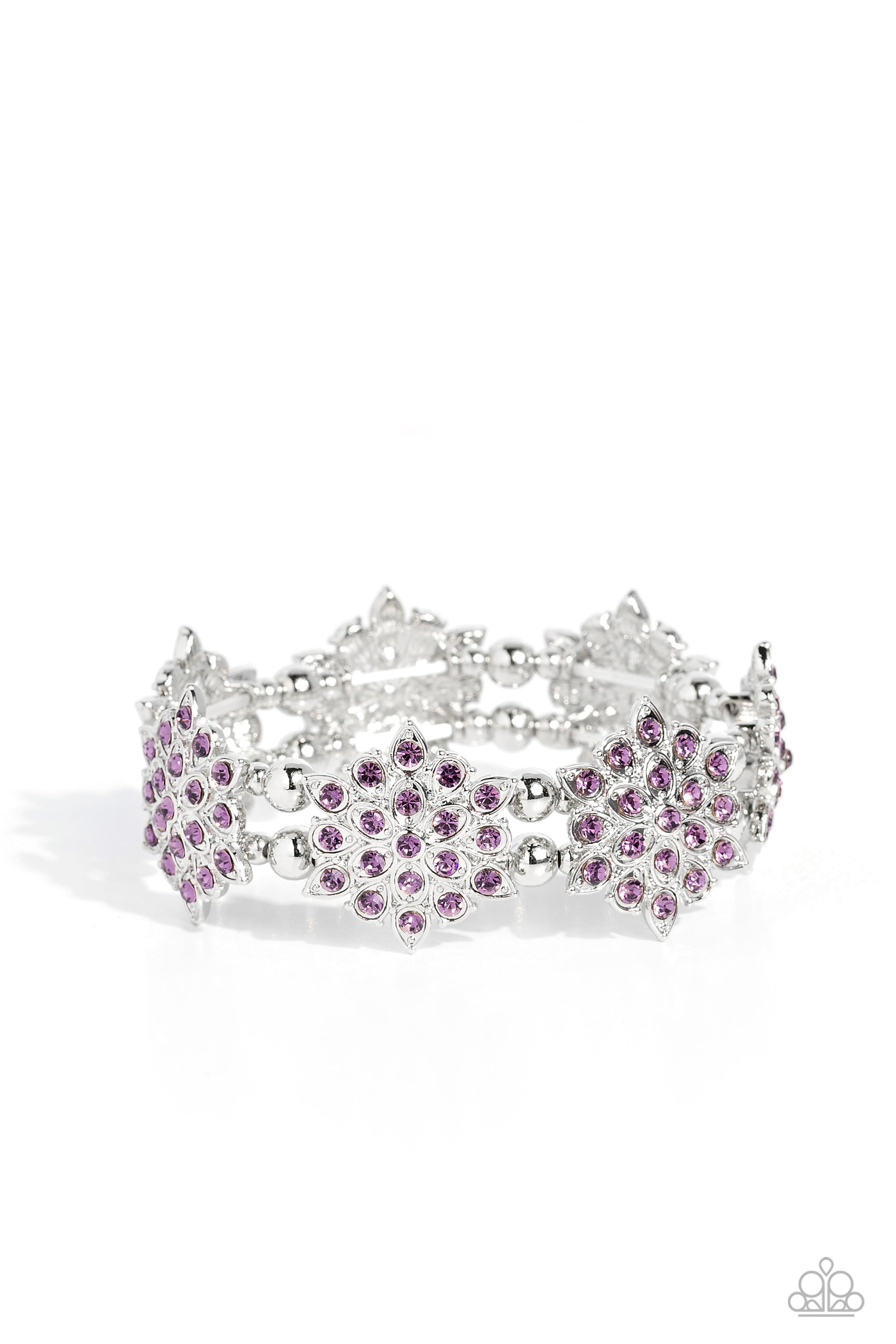 Scintillating Snowflakes - Purple Bracelet - Paparazzi Accessories - Alies Bling Bar