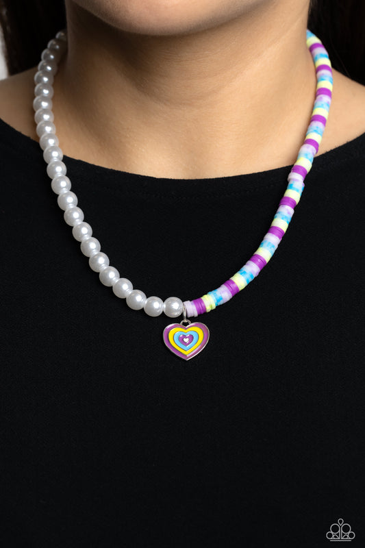 Precise Psychedelic - Purple Necklace  - Paparazzi Accessories - Alies Bling Bar