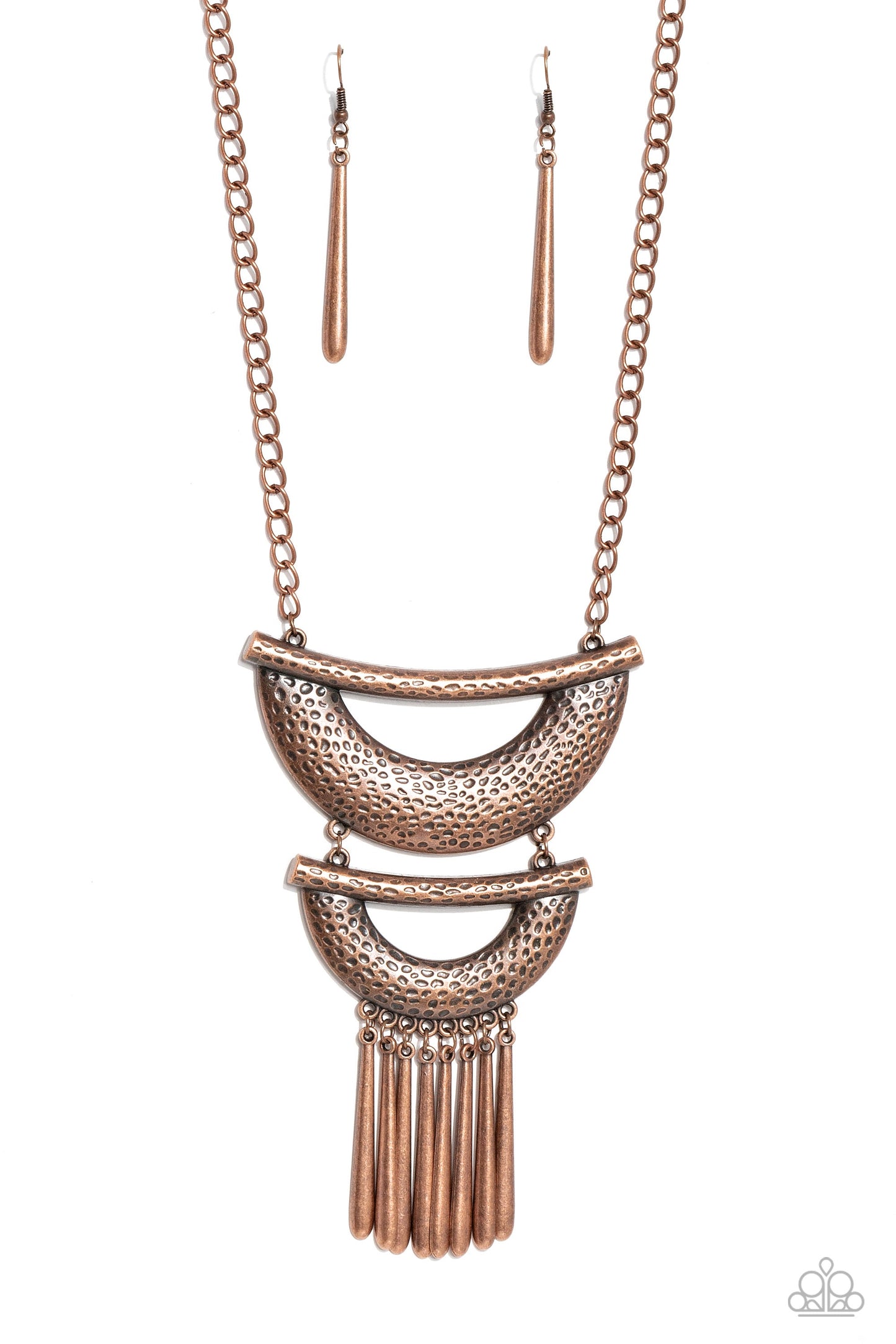 Fringe Festival - Copper Necklace - Paparazzi Accessories - Alies Bling Bar