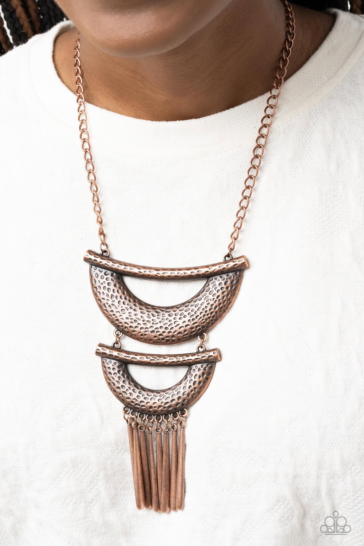 Fringe Festival - Copper Necklace - Paparazzi Accessories - Alies Bling Bar