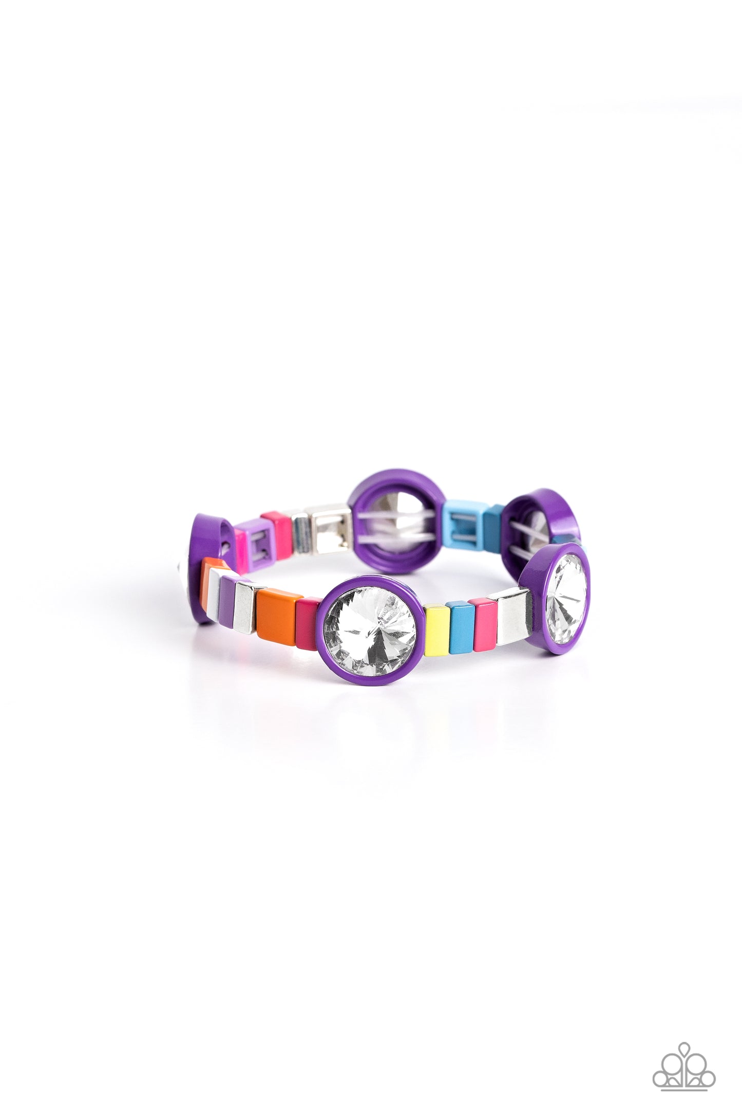 Multicolored Madness - Purple Bracelet - Paparazzi Accessories - Alies Bling Bar